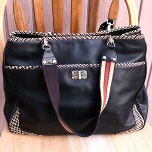 RLL RALPH LAUREN Tote/Shoulder Bag Purse Black Leather